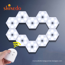 Remote Control DIY Wall Touch Switch Quantum Lamp LED Hexagonal Lamps Modular Creative Night Light Wall lamp